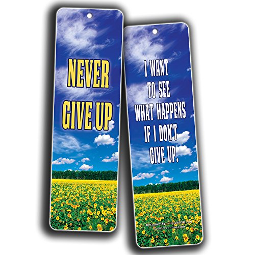 Creanoso Success Inspirational Quotes Bookmarks (30-Pack) - Never Give Up Cards Bookmarker - Positive Wisdom Motivational Sayings Gifts for Men Women Adults Teens Kids Boys Girls Entrepreneur Office