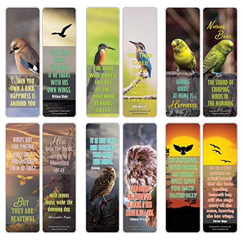 Creanoso Pet Bird Quote Animal Bookmarks (30-Pack) Ã¢â‚¬â€œ Stocking Stuffers Gift for Pet Owners, Men, Women, Adult, Teens Ã¢â‚¬â€œ Party Favors Supplies Ã¢â‚¬â€œ Book Reading Reward Ã¢â‚¬â€œ Great Giveaways for Bird Lovers