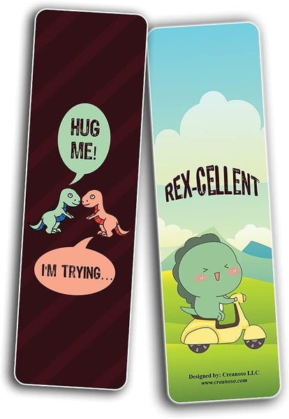 Creanoso Funny T-Rex Bookmarks (60-Pack) - Premium Quality Bulk Buy Value Gift Pack Personal Collection