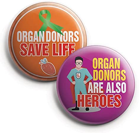 Organ Donor Pinback Buttons (1 Set x 10 Designs)