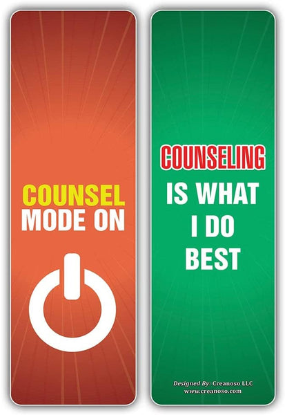 Creanoso I am a Counselor Bookmarks (2-Sets X 6 Cards) â€“ Daily Inspirational Card Set â€“ Interesting Book Page Clippers â€“ Great Gifts for Adults and Teens