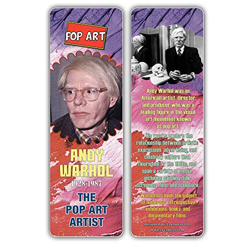 Creanoso Famous Historical Americans Artists Facts Bookmarks (30-Pack) Ã¢â‚¬â€œ Learning Facts Rewards Cards Ã¢â‚¬â€œ Awesome Stocking Stuffers Gift Bookmarks for Students, Boys, Girls, Teens, Young Painters
