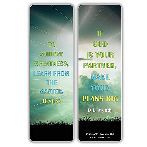 Creanoso Inspiring Christian Quote Sayings Bookmarker Cards (30-Pack) Ã¢â‚¬â€œ Stocking Stuffers Gift for Men, Women, Adult, Teens, Boys & Girls Ã¢â‚¬â€œ Book Club Supplies Ã¢â‚¬â€œ Unique Religious Gifts