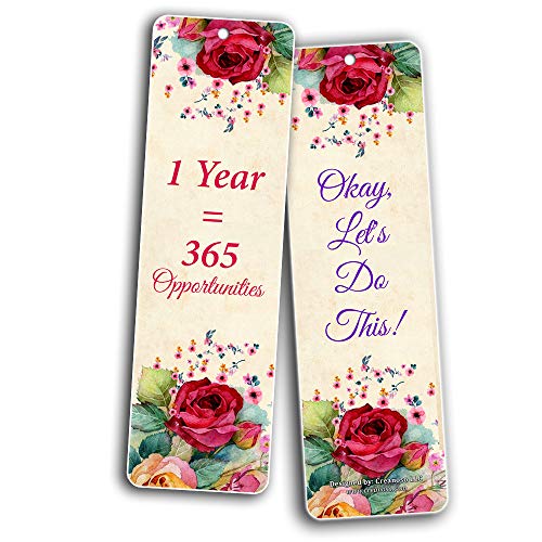 Creanoso Inspiring Floral Positive Mindset Bookmark Gifts for Women (60-Pack) ÃƒÂ¢Ã¢â€šÂ¬Ã¢â‚¬Å“ Six Assorted Quality Bookmarks Bulk Set ÃƒÂ¢Ã¢â€šÂ¬Ã¢â‚¬Å“ Premium Gift for Girls, Ladies, Wife