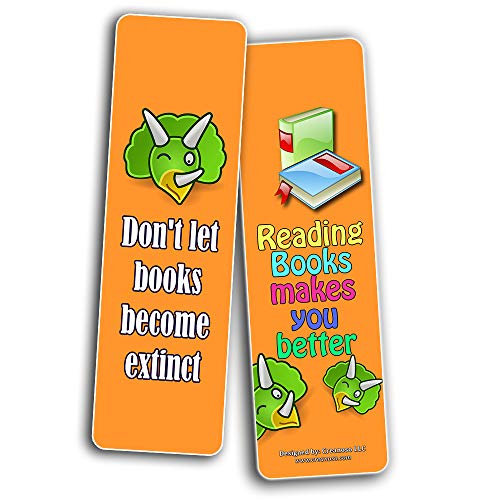 Creanoso Dinosaur Kingdom Reading Bookmark for Kids (30-Pack) Ã¢â‚¬â€œ Stocking Stuffers Gift for Boys & Girls - Party Favors Supplies Ã¢â‚¬â€œ Rewards Gifts Ã¢â‚¬â€œ Awesome Bookmark Collection for Young Readers