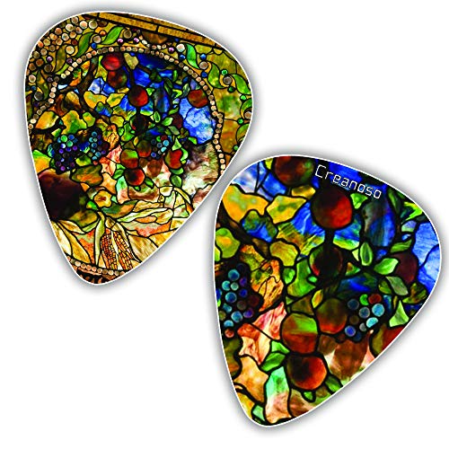 Tiffany Stained Glass Famous Art Guitar Picks (12-Packs)- Cool Guitar Picks for Men Women - Stocking Stuffers Mom Dad Boys Girls Kids Musician Guitar Gifts