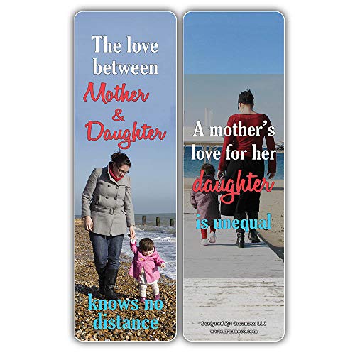 Creanoso Inspiring Mother and Daughter Saying Quotes Bookmark Cards (30-Pack) Ã¢â‚¬â€œ Reading Bookmarks Collection Set Ã¢â‚¬â€œ Stocking Stuffers Gift for Mother and Daughter