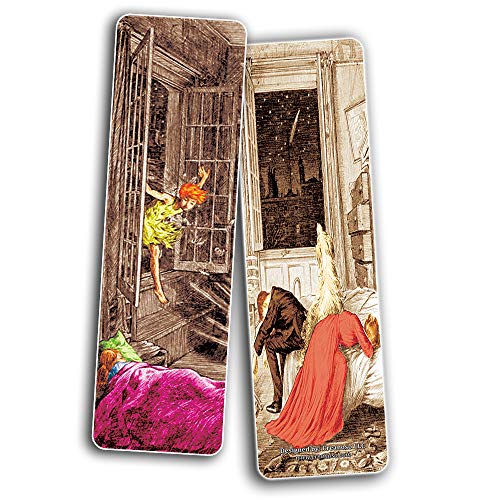 Creanoso Fairy Tales Peter and Wendy Bookmarks (60-Pack) ÃƒÂ¢Ã¢â€šÂ¬Ã¢â‚¬Å“ Inspirational Art Impressions Bookmarker Cards ÃƒÂ¢Ã¢â€šÂ¬Ã¢â‚¬Å“ Premium Gift Collection for Men & Women, Teens ÃƒÂ¢Ã¢â€šÂ¬Ã¢â‚¬Å“ Page Clipper