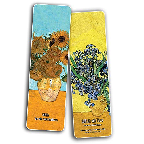 Creanoso Van Gogh Flower Painting Bookmarks (30-Pack) Ã¢â‚¬â€œ Classic Art Design Book Binder - Stocking Stuffers Gift for Bookworms, Men & Women, Teens - Cool Book Reading Rewards Pack Ã¢â‚¬â€œ Wall Decor