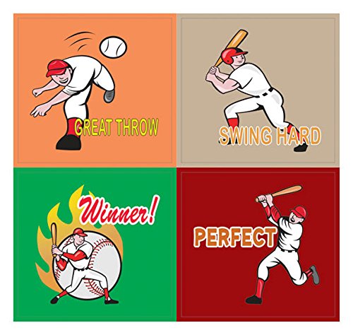 Creanoso Inspiring Positive Motivational Baseball Sports Stickers (20-sheets) â€“ Great Sport Motivational Decal Pack for Kids, Teens, Men & Women â€“ Sticky Surface DÃ©cor Decoration Collection Set