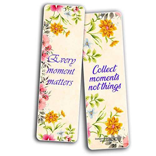 Creanoso Floral Positive Mindset Inspirational Quote Bookmarks (30-Pack) Ã¢â‚¬â€œ Powerful Lady Sayings About Character Ã¢â‚¬â€œ Stocking Stuffers Gift for Women, Ladies, Girls, Wife
