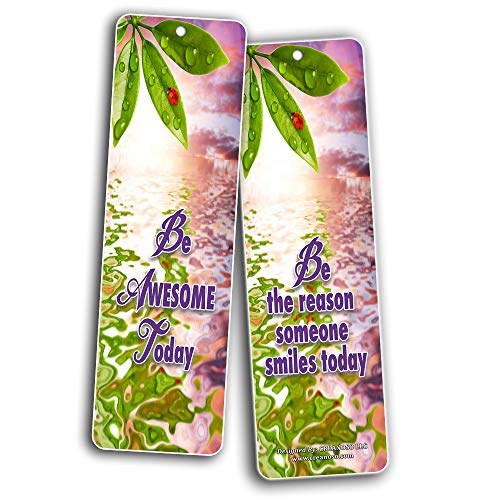 Creanoso Inspiring Positive Mindset Bookmark (12-Pack) Ã¢â‚¬â€œ Awesome Inspirational Bookmarks for Men, Women, Teens Ã¢â‚¬â€œ Six Bulk Assorted Bookmarks Designs Ã¢â‚¬â€œ Great Stocking Stuffers Gift Book Clipper Cards