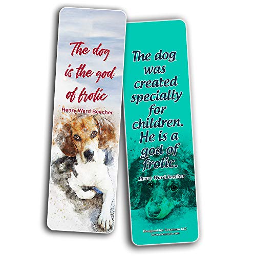 Creanoso Inspirational Dog Quotes Bookmarks (30-Pack) Ã¢â‚¬â€œ Stocking Stuffers Gift for Men & Women, Teens - Rewards Gifts Ã¢â‚¬â€œ Awesome Bookmark Collection for Dog Lovers Ã¢â‚¬â€œ Bulk Set Pack