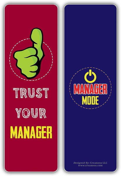 Creanoso I am a Manager Bookmarks (2-Sets X 6 Cards) â€“ Daily Inspirational Card Set â€“ Interesting Book Page Clippers â€“ Great Gifts for Adults and Teens