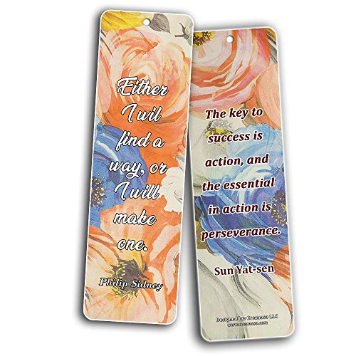 Creanoso Floral Inspirational Motivational Quote Bookmarks (30-Pack) Ã¢â‚¬â€œ Powerful Lady Sayings About Character Ã¢â‚¬â€œ Stocking Stuffers Gift for Women, Ladies, Girls, Wife