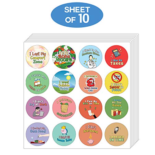 Creanoso Cute Adulting Stickers (10-Sheet) - Assorted Designs for Children - Classroom Reward Incentives for Students - Stocking Stuffers Party Favors & Giveaways for Teens & Adults