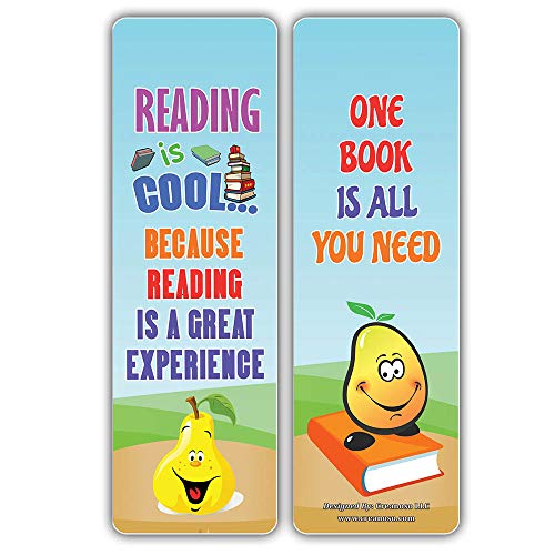 Creanoso Cool Fruit Reading Sayings Bookmarks (30-Pack) Ã¢â‚¬â€œ Cool Gift Token for Kids, Boys & Girls, Teens Ã¢â‚¬â€œ Party Favors Supplies Ã¢â‚¬â€œ Book Reading Rewards Incentive Ã¢â‚¬â€œ Great Giveaways Set Ã¢â‚¬â€œ Page Binder