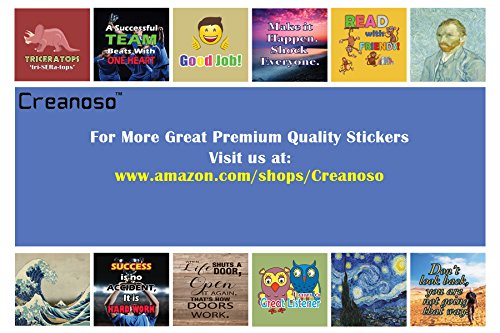 Creanoso Happiness Life Quotes Positive Stickers (10-Sheet) â€“ Total 120 pcs (10 X 12pcs) Individual Small Size 2.1 x 2. Inches , Waterproof, Unique Personalized Themes Designs, Any Flat Surface DIY Decoration Art Decal for Boys & Girls, Children, Teens