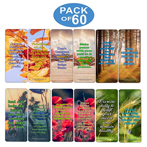 Creanoso How to be happy Despite of Circumstances Bookmarks (60-Pack) ÃƒÂ¢Ã¢â€šÂ¬Ã¢â‚¬Å“ Inspirational Quote Sayings Bookmarker Cards - Awesome Page Marker Set ÃƒÂ¢Ã¢â€šÂ¬Ã¢â‚¬Å“ Premium Gift for Men & Women, Adults, Teens