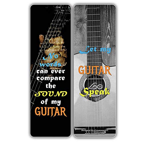 Creanoso Motivational Cards Guitar Bookmark Gift (60-Pack) ÃƒÂ¢Ã¢â€šÂ¬Ã¢â‚¬Å“ Six Assorted Quality Bookmarks Bulk Set ÃƒÂ¢Ã¢â€šÂ¬Ã¢â‚¬Å“ Premium Musician Gift Set ÃƒÂ¢Ã¢â€šÂ¬Ã¢â‚¬Å“ Music Party Supply