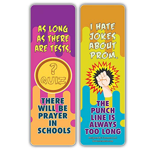 Creanoso Funny One Liners Jokes School Bookmarks Series 1 (30-Pack) Ã¢â‚¬â€œ Unique Stocking Stuffers Gifts for Men, Women, Unisex Adults Ã¢â‚¬â€œ Cool Book Page Clippers Collection Set Ã¢â‚¬â€œ Awesome Giveaways