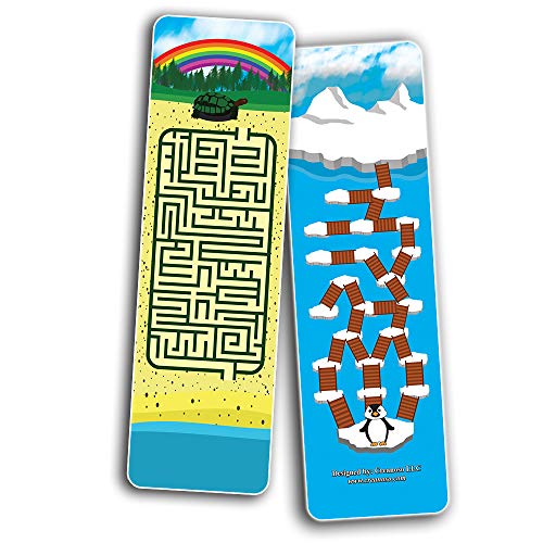 Puzzle Maze Game Bookmarks (60-Pack)-Premium Gift Ideas for Children, Teens, Adults - Stocking Stuffers Party Favor & Giveaways