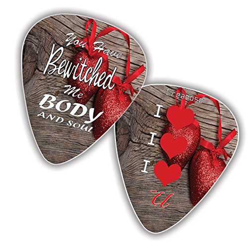 Love Guitar Picks (12-Pack) - I Love You Valentines Loving You Sweet Heart Unique Cool Romantic Cool Collectible - Music & Guitar Accessories for Boys Son Men Him