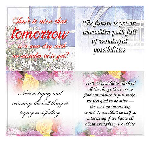 Creanoso Anne of Green Gables Inspiring Sayings Stickers (20-Sheet) â€“ Inspirational Quotes Sticker Cards Bulk Pack Set â€“ Awesome Sticky Notes Gift Ideas for Women Ladies Best Friends â€“ Wall Art Decal