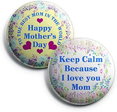 Happy Mothers Day Pinback Button Pins (1-Set X 10 Buttons)
