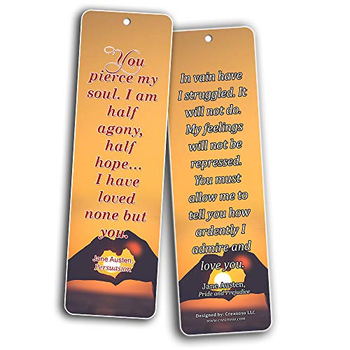 Creanoso Romantic Love Quotes Literary Bookmarker Cards (60-Pack) ÃƒÂ¢Ã¢â€šÂ¬Ã¢â‚¬Å“ Premium Quality Book Reading Bookmarks Design ÃƒÂ¢Ã¢â€šÂ¬Ã¢â‚¬Å“ Premium Gift for Men Women Adult, Bookworm ÃƒÂ¢Ã¢â€šÂ¬Ã¢â‚¬Å“ Awesome Bookmarks