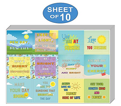 Creanoso Inspiring Mind and Thoughts Stickers (10-Sheet) â€“ Total 120 pcs (10 X 12pcs) Individual Small Size 2.1 x 2. Inches , Waterproof, Unique Personalized Themes Designs, Any Flat Surface DIY Decoration Art Decal for Boys & Girls, Children, Teens