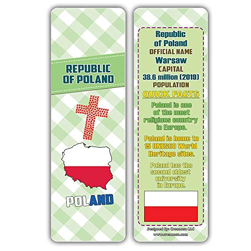 Creanoso Educational Facts European Countries Learning Bookmarks Series 2 (30-Pack) Ã¢â‚¬â€œ Unique Reading Bookmarks Collection Set Ã¢â‚¬â€œ Stocking Stuffers for Boys, Girls Ã¢â‚¬â€œ Cool Classroom Incentives