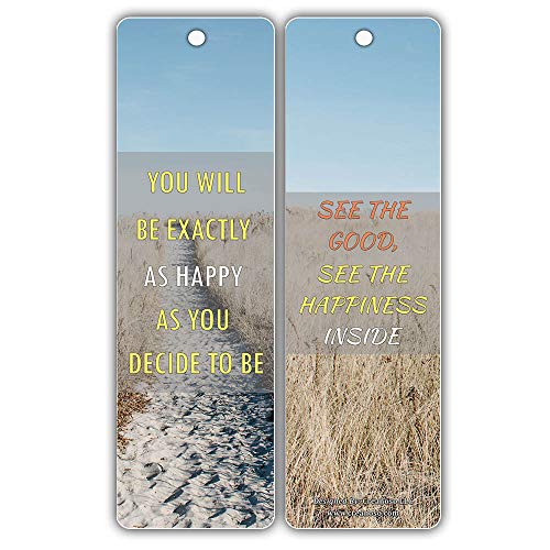 Creanoso Happiness Life Quotes Positive Sayings Bookmark Cards (30-Pack) Ã¢â‚¬â€œ Premium Gifts Bookmarks for Bookworm, Book Nerds, Book Readers Ã¢â‚¬â€œ Stocking Stuffers for Men & Women