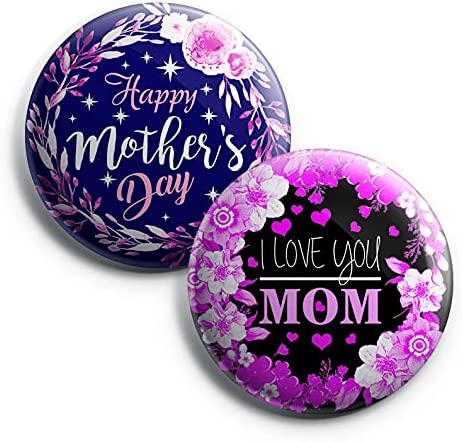 Happy Mothers Day Pinback Button Pins (1-Set X 10 Buttons)