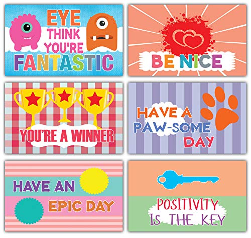 Creanoso Fun Food Puns Sayings Flash Cards for Kids (60-Pack) â€“ Inspiring School Lunch Box Note Cards for Kids - Great Stocking Stuffers Gift for Children, Boys & Girls â€“ Fun Lunch Time