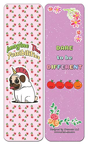 Creanoso Confidence Positive Motivational Bookmarks (30-Pack) - Assorted Designs for Children - Classroom Reward Incentives for Students - Stocking Stuffers Party Favors & Giveaways for Teens & Adults