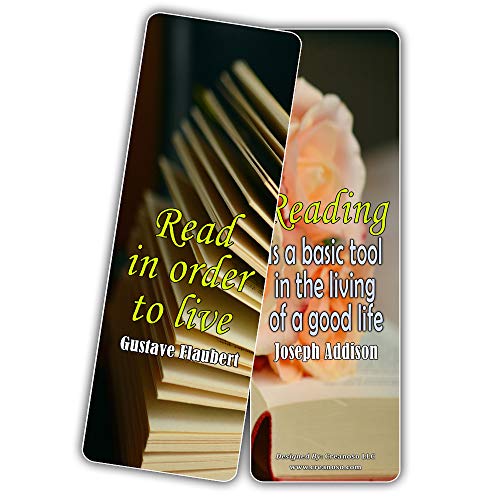 Creanoso Literary Quotations Book Readers Bookmarks (30-Pack) Ã¢â‚¬â€œ Inspirational Famous Quotes for Book Nerds and Bibliophiles Ã¢â‚¬â€œ Essential Bookmarker Collection Set for Men, Women, Adult, Teens