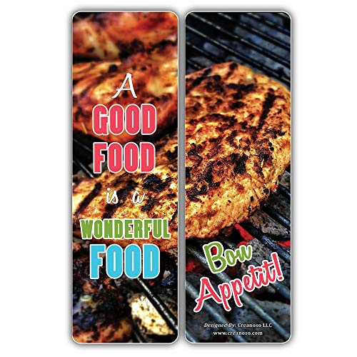 Creanoso Food Lovers Inspirational Quotes Bookmark Cards Series 2 (30-Pack) Ã¢â‚¬â€œ Stocking Stuffers Gift for Chefs, Cooks, Food Lovers, Adult Men & Women Ã¢â‚¬â€œ Home Food Supplies