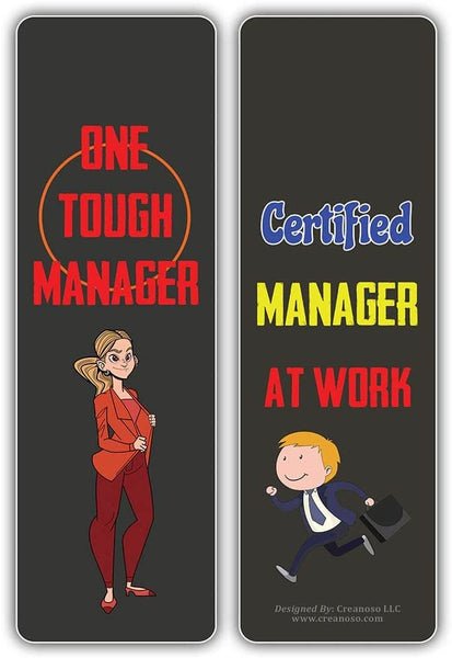 Creanoso I am a Manager Bookmarks (2-Sets X 6 Cards) â€“ Daily Inspirational Card Set â€“ Interesting Book Page Clippers â€“ Great Gifts for Adults and Teens