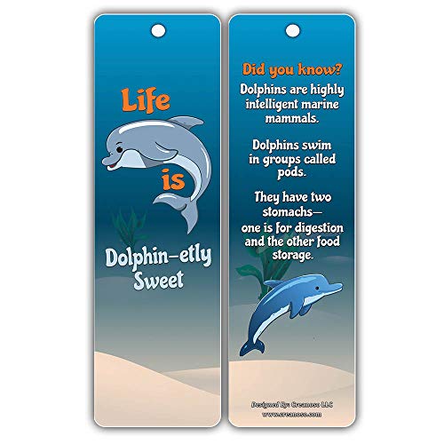 Creanoso Fun Learning Facts Under the Sea Bookmarks (30-Pack) Ã¢â‚¬â€œ Six Sea Creatures Facts Bookmark Design Bulk Set Ã¢â‚¬â€œ Premium Quality Book Clippers for Kids, Boys, Girls