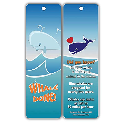 Creanoso Fun Learning Facts Under the Sea Bookmarks (30-Pack) Ã¢â‚¬â€œ Six Sea Creatures Facts Bookmark Design Bulk Set Ã¢â‚¬â€œ Premium Quality Book Clippers for Kids, Boys, Girls