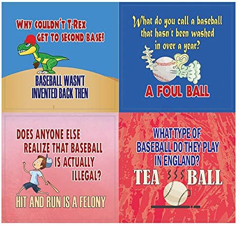 Creanoso Funny Sports Jokes Stickers â€“ Playing Baseball (20-Sheets) â€“ Learning Stickers â€“ Unique Stocking Stuffers Gifts for Baseball Players, Men, Teens, Athletes â€“ Surface DÃ©cor Decal Giveaways