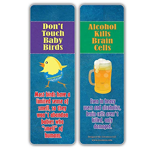 creanoso educational myth and facts learning bookmarks series 2 60pack six assorted quality bookmarker cards set premium gift token giveaways for boys girls adults classroom rewards