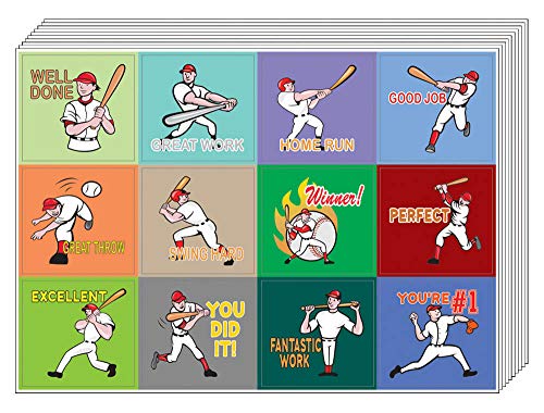 Creanoso Inspiring Positive Motivational Baseball Sports Stickers (20-sheets) â€“ Great Sport Motivational Decal Pack for Kids, Teens, Men & Women â€“ Sticky Surface DÃ©cor Decoration Collection Set