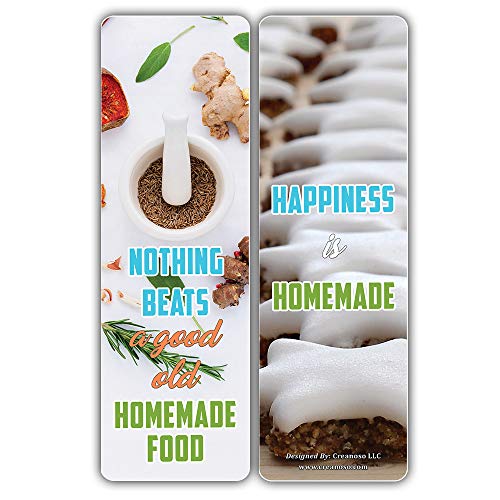 Creanoso Food Lovers Inspirational Quotes Bookmark Cards Series 2 (30-Pack) Ã¢â‚¬â€œ Stocking Stuffers Gift for Chefs, Cooks, Food Lovers, Adult Men & Women Ã¢â‚¬â€œ Home Food Supplies