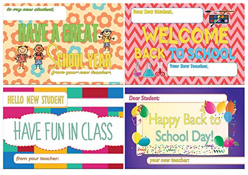 Creanoso Appreciate School Day Positive Postcards (60-Pack) â€“ Unique Inspirational Note Card Bulks Assorted Pack â€“ Cool Giveaways for Teachers to Students â€“ Back to School Days Greeting Cards