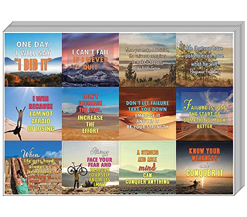 Creanoso Strong Determination Life Inspirational Quotes Stickers (20-Sheet) â€“ Premium Gift Set Stickers for Adult Men & Women, Teens â€“ Unique Premium Gifts â€“ Wall Decal Decor Art Bulk Pack