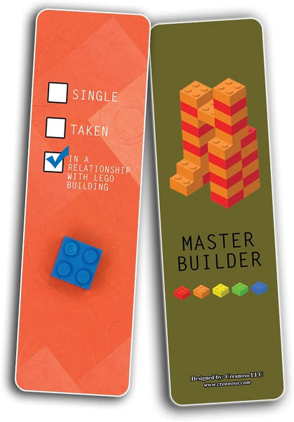 Creanoso Funny LEGO Bookmarks (10-Sets X 6 Cards)â€“ Daily Inspirational Card Set â€“ Interesting Book Page Clippers â€“ Great Gifts for Kids and Teens
