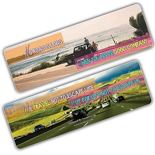 Creanoso Travel Land Sayings Road Trip Bookmarks (30-Pack) Ã¢â‚¬â€œ Great Travel Giveaways for Travelers, Adventurers, Explorers - Stocking Stuffers Gift for Men, Women, Adult, Teens Ã¢â‚¬â€œ Road Trip Adventures