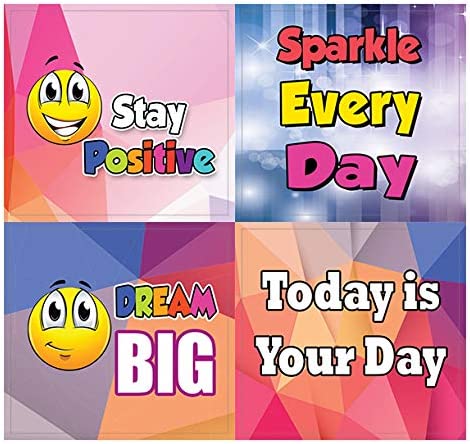 Creanoso Positive Sayings Emoji Stickers (10-Sheet) â€“ Total 120 pcs (10 X 12pcs) Individual Small Size 2.1 x 2. Inches , Waterproof, Unique Personalized Themes Designs, Any Flat Surface DIY Decoration Art Decal for Boys & Girls, Children, Teens